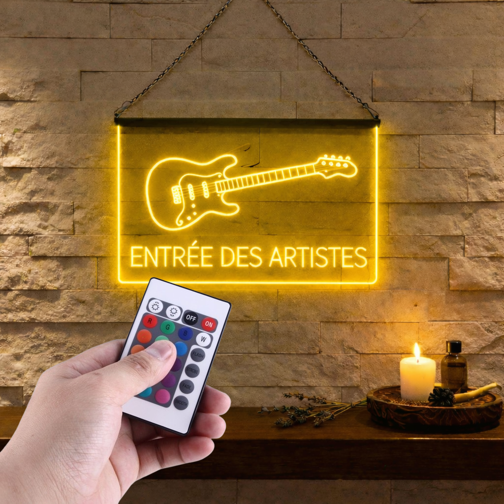 Enseigne Lumineuse Musique Guitare