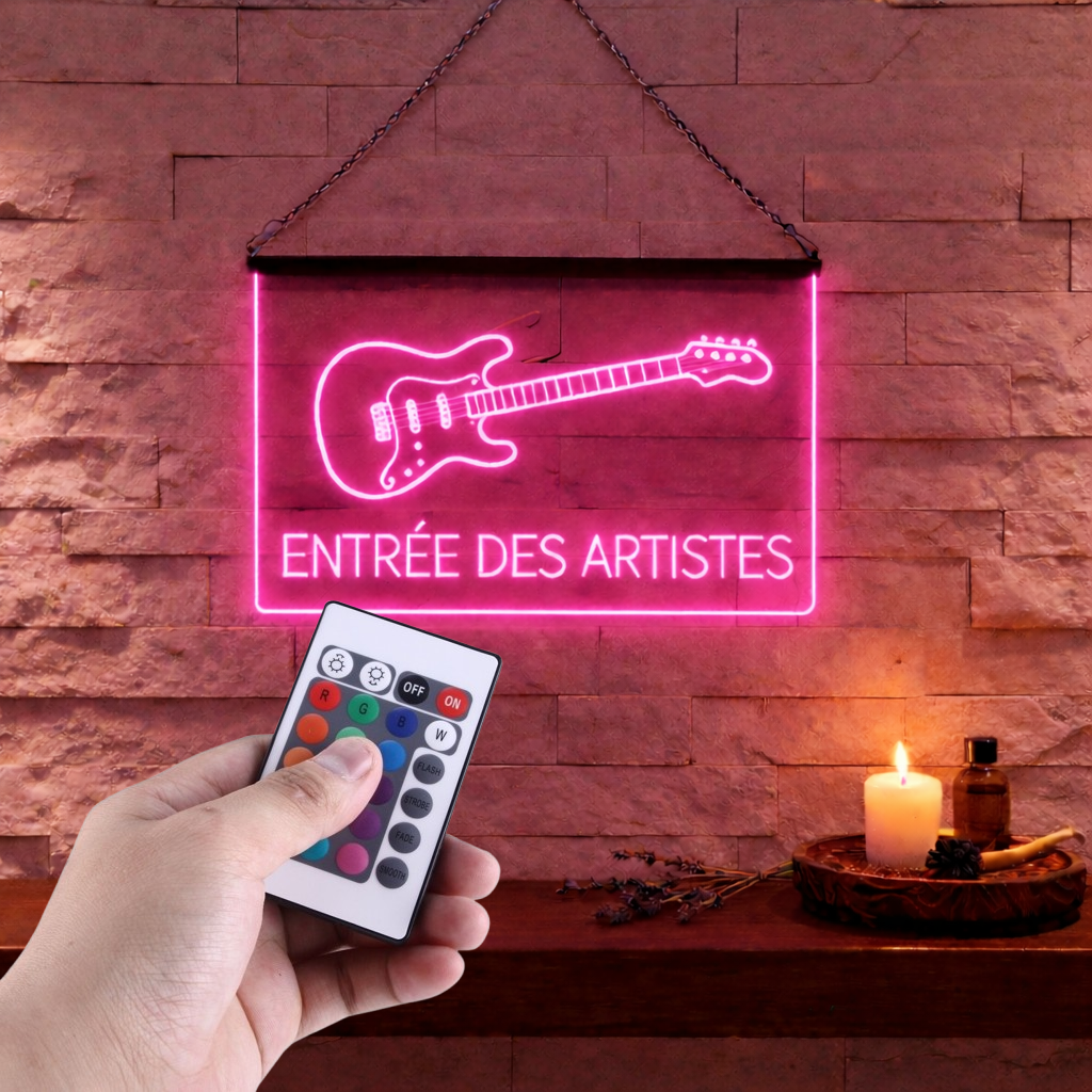 Enseigne Lumineuse Musique Guitare