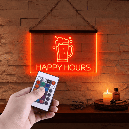 Enseigne Lumineuse Happy Hours Décoration Lumineuse