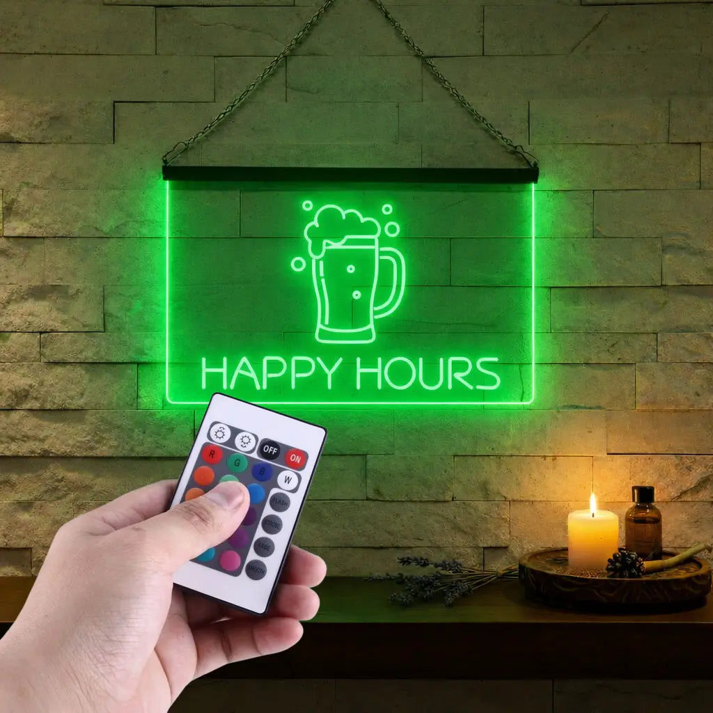 Enseigne Lumineuse Happy Hours Décoration Lumineuse