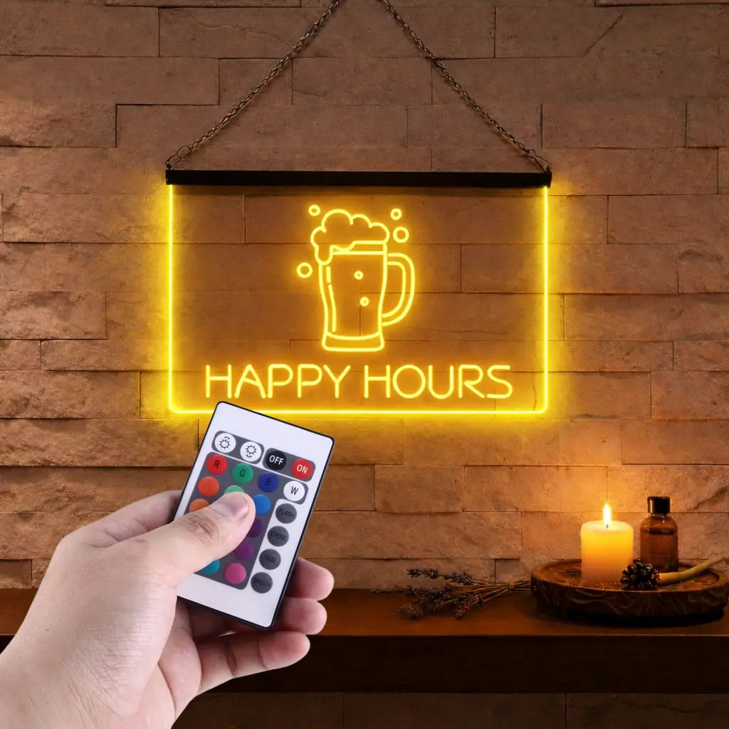 Enseigne Lumineuse Happy Hours Décoration Lumineuse