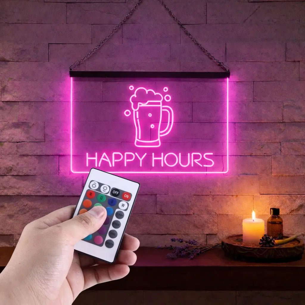 Enseigne Lumineuse Happy Hours Décoration Lumineuse
