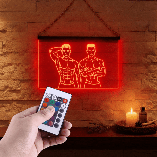 Enseigne Lumineuse Hommes Sexy 30 x 20 cm