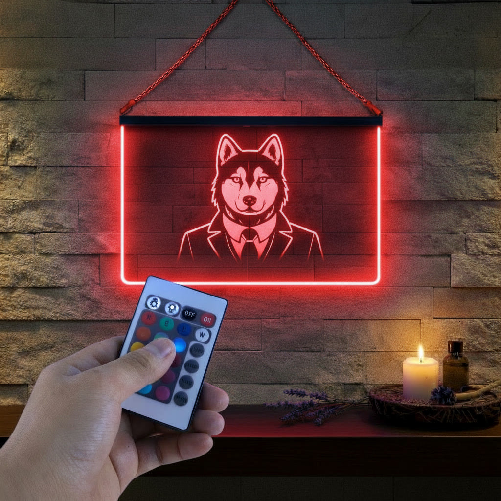 Enseigne Lumineuse Animal Husky