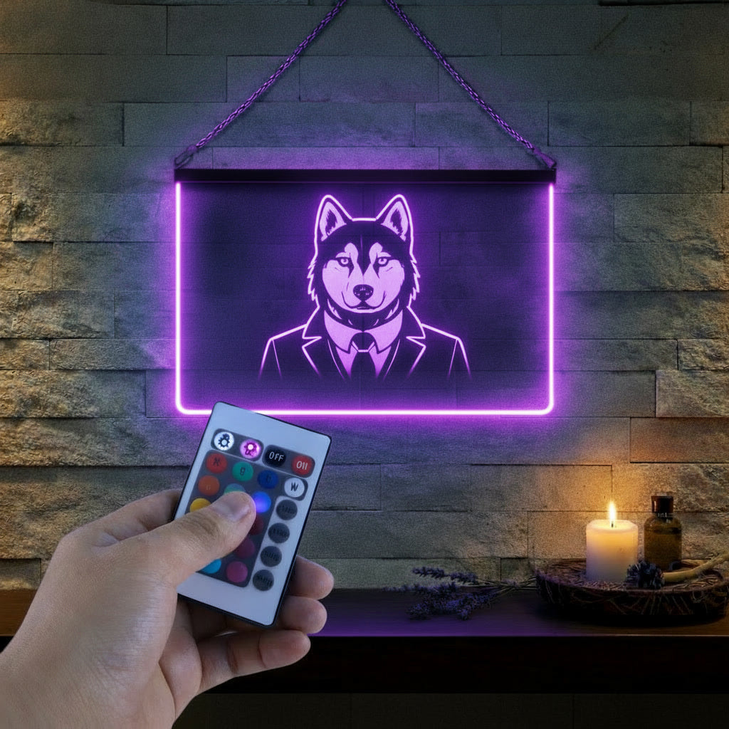 Enseigne Lumineuse Animal Husky