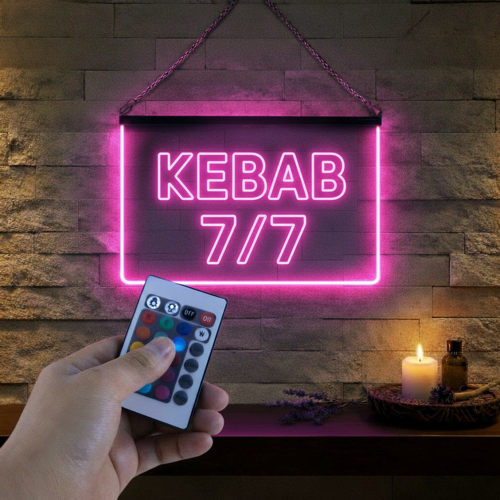 Enseigne Lumineuse Signalétique Broche Kebab