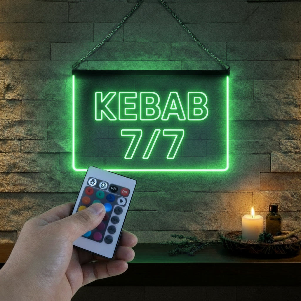 Enseigne Lumineuse Signalétique Broche Kebab
