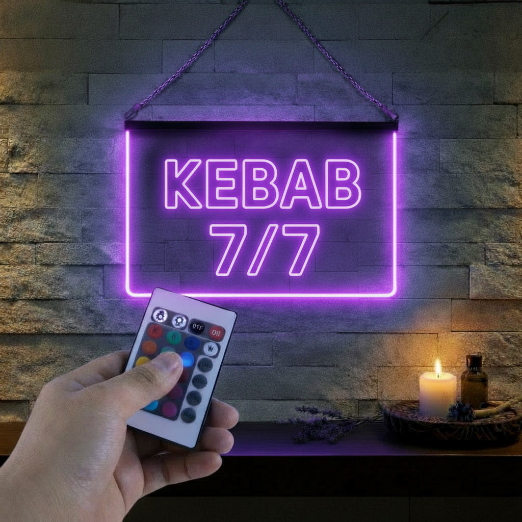Enseigne Lumineuse Signalétique Broche Kebab