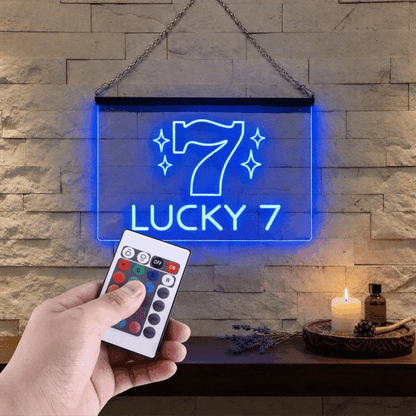 Enseigne Lumineuse Lucky 7 60 x 40 cm