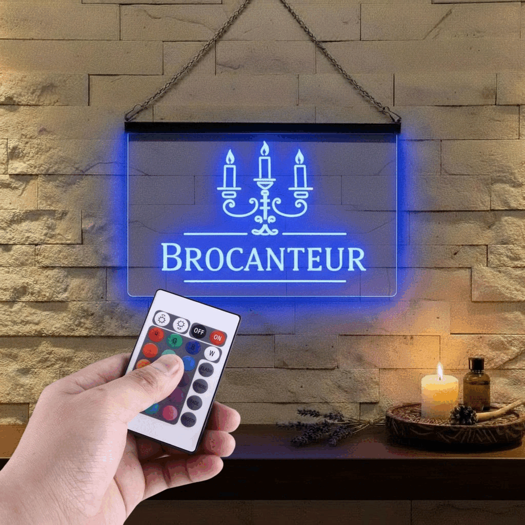 Enseigne Lumineuse Métier Brocanteur 60 x 40 cm