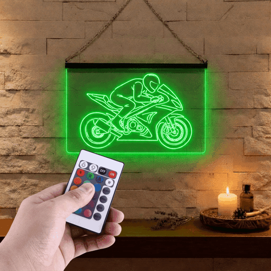 Enseigne Lumineuse Moto Sportive 60 x 40 cm