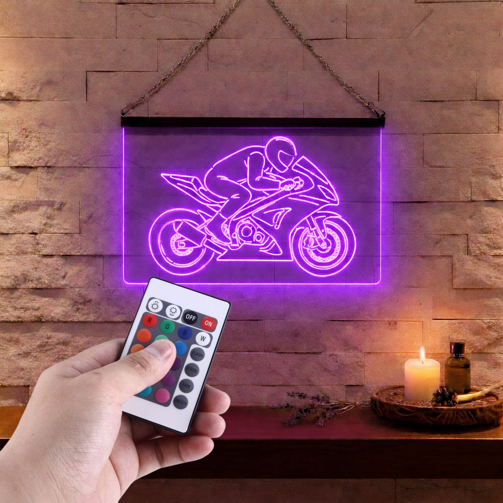 Enseigne Lumineuse Moto Sportive