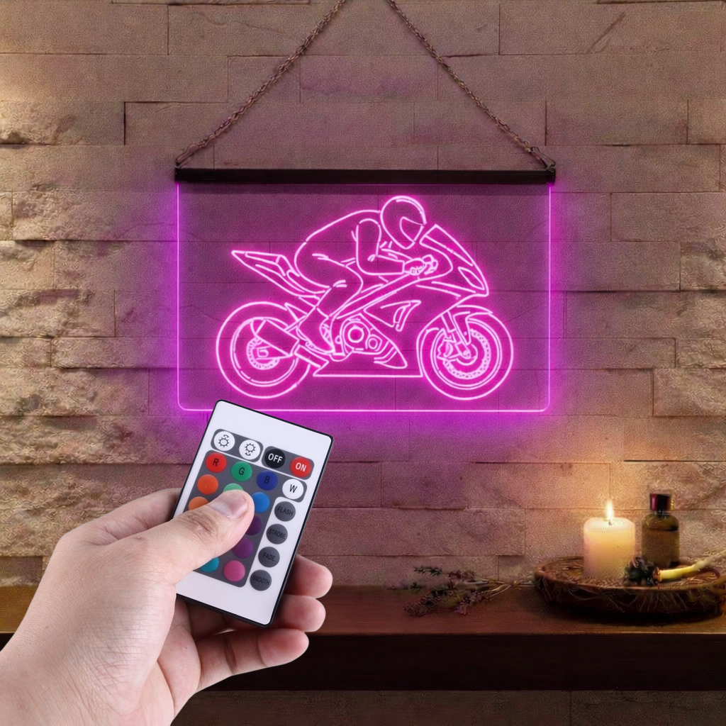 Enseigne Lumineuse Moto Sportive