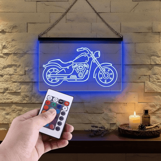Enseigne Lumineuse Moto Vintage 60 x 40 cm