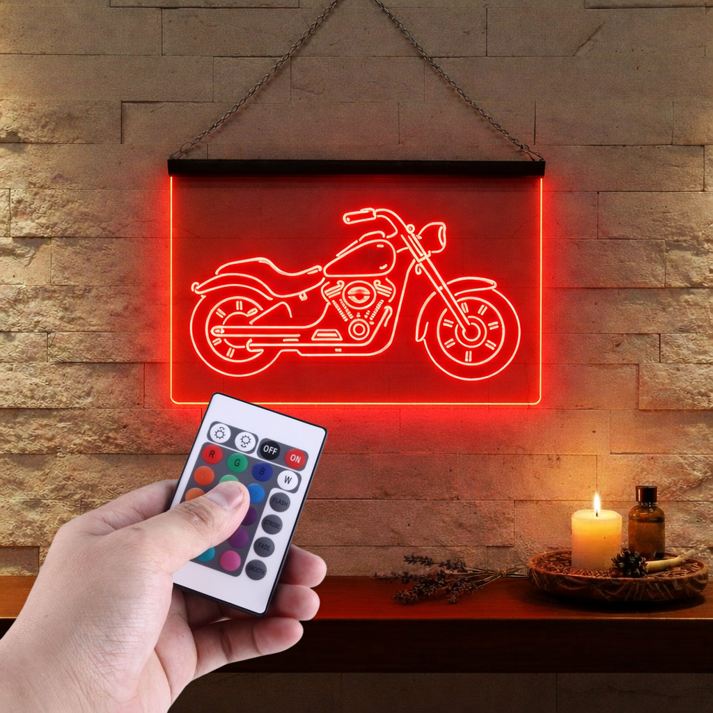 Enseigne Lumineuse Moto Vintage