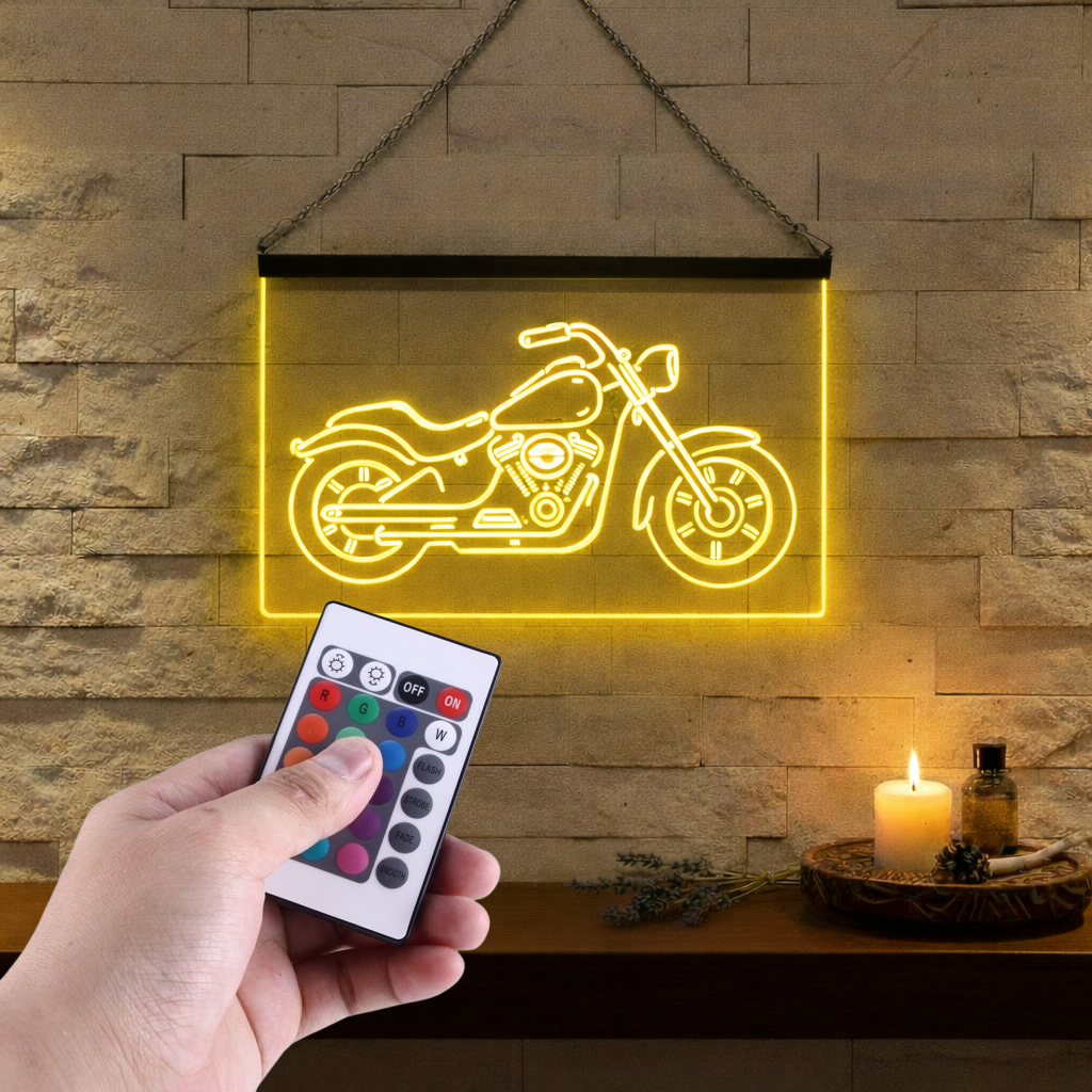 Enseigne Lumineuse Moto Vintage