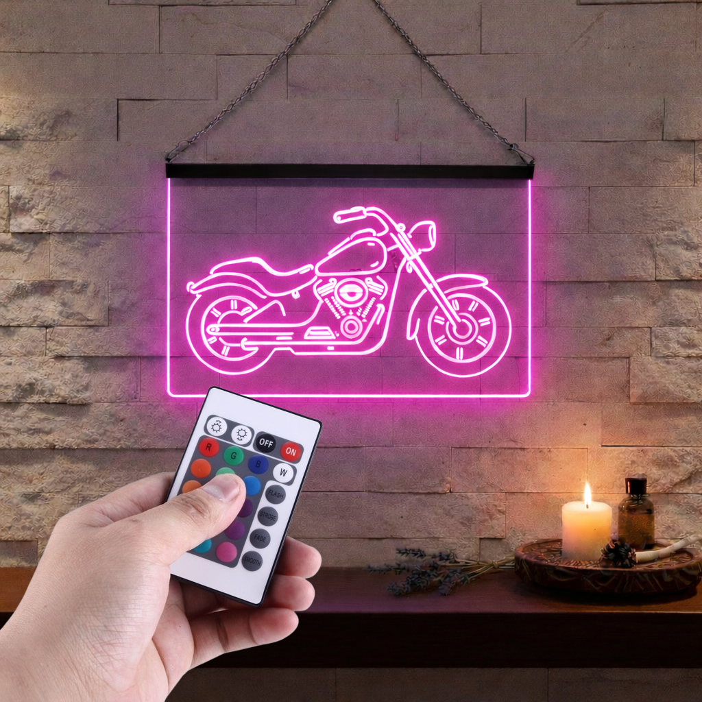 Enseigne Lumineuse Moto Vintage