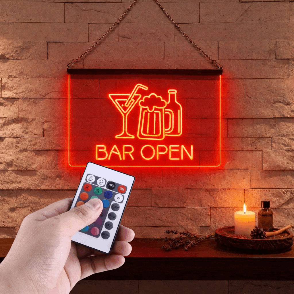 Enseigne Lumineuse Bar Open 60 x 40 cm