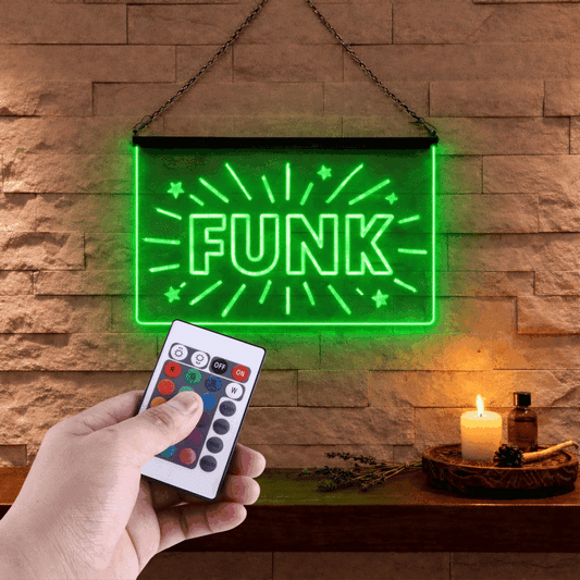 Enseigne Lumineuse Musique Funk 60 x 40 cm