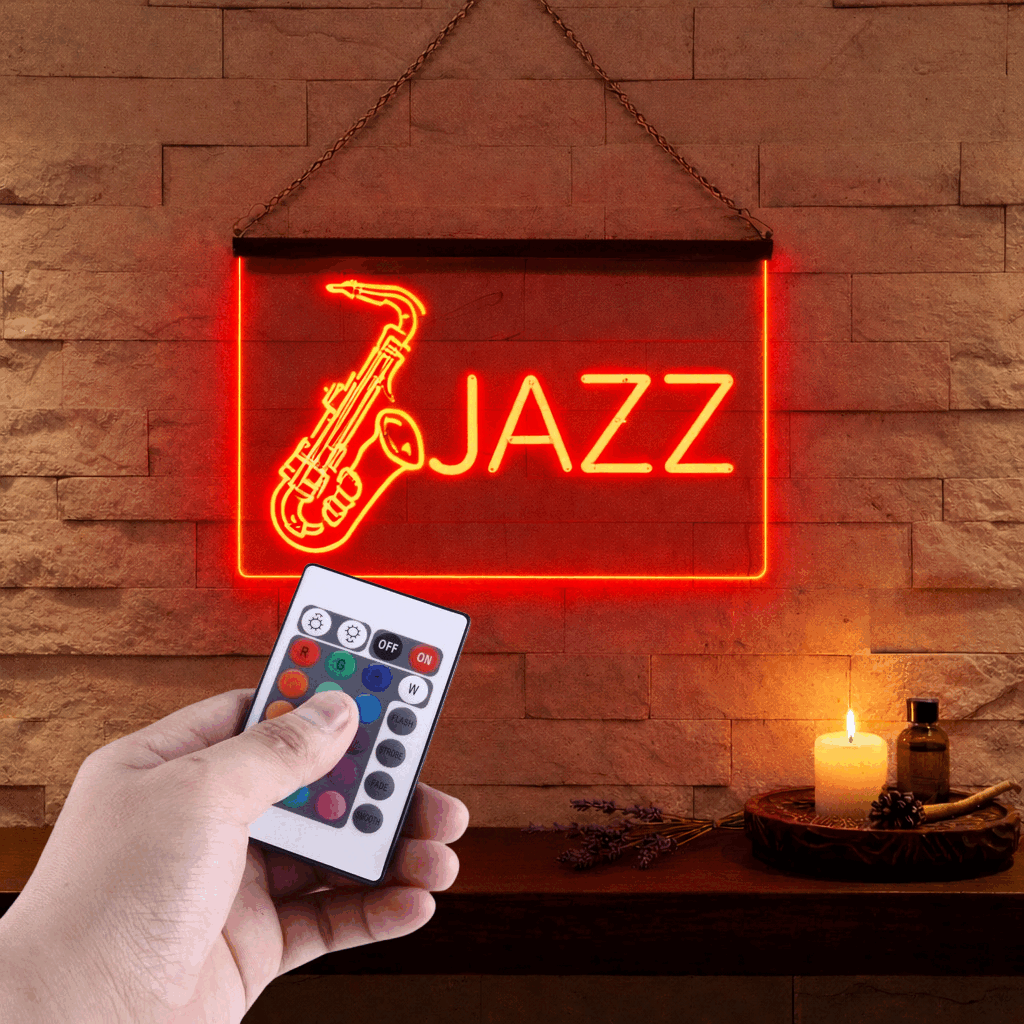 Enseigne Lumineuse Musique Jazz 60 x 40 cm