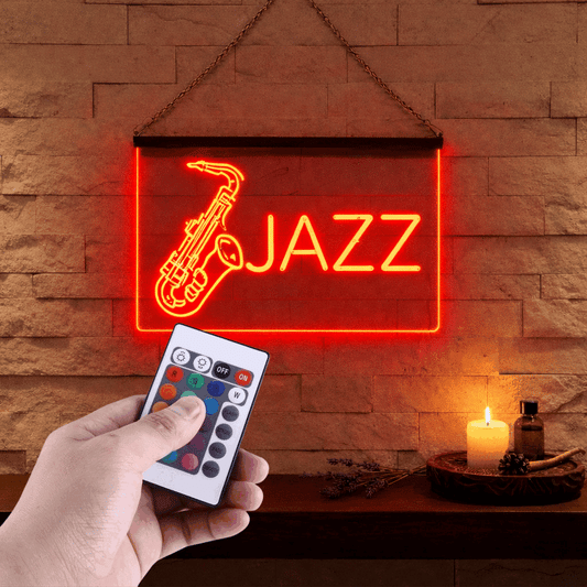Enseigne Lumineuse Musique Jazz 60 x 40 cm