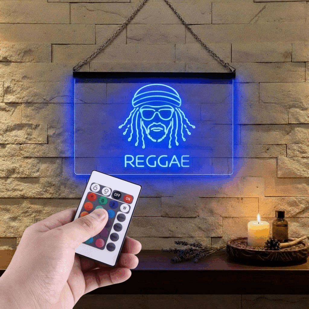 Enseigne Lumineuse Musique Reggae 60 x 40 cm