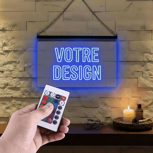 Créez votre enseigne lumineuse personnalisée à partir de votre design 60 x 40 cm