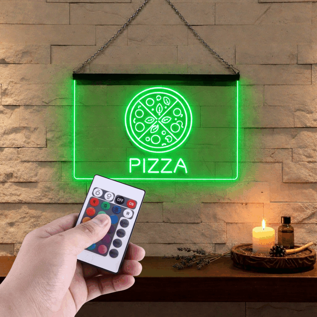 Enseigne Lumineuse Restaurant Pizzeria 60 x 40 cm