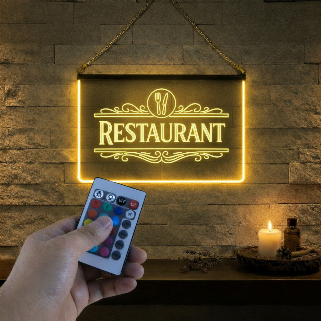 Enseigne Lumineuse LED Restaurant  Néon Lounge