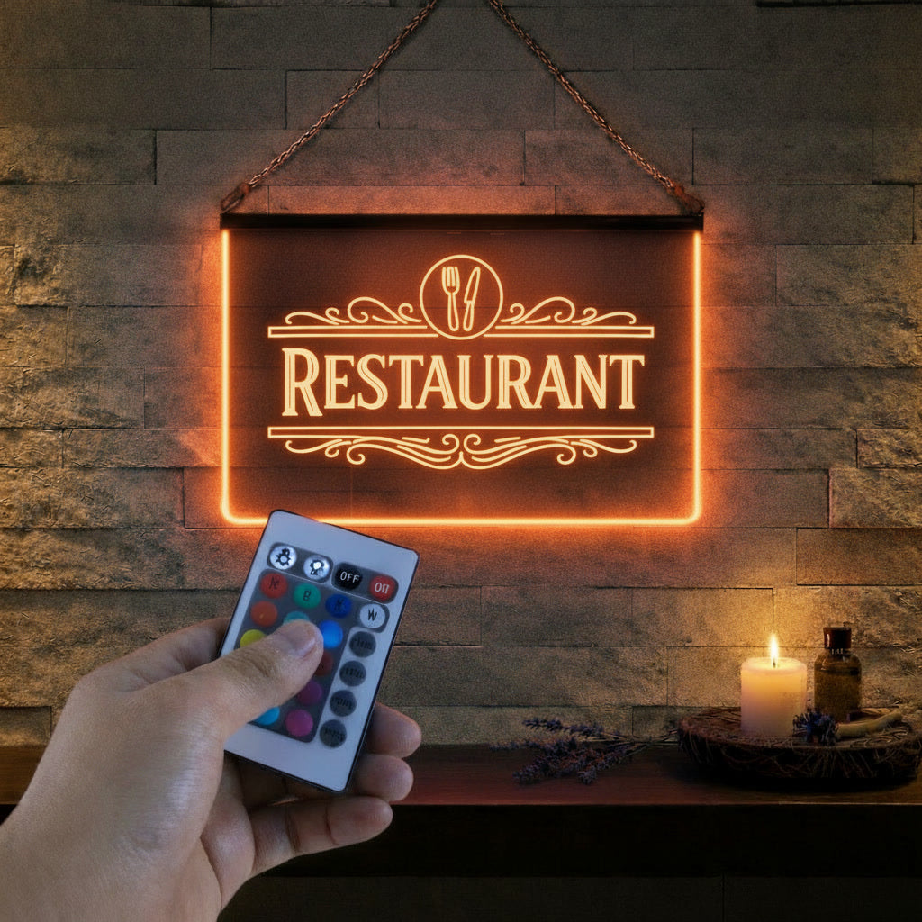Enseigne Lumineuse LED Restaurant  Néon Lounge