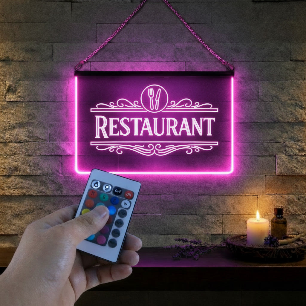 Enseigne Lumineuse LED Restaurant  Néon Lounge