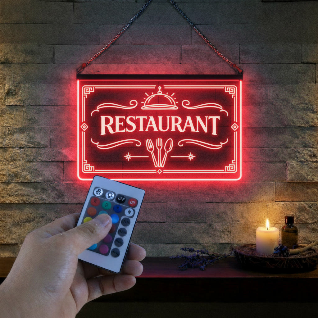 Enseigne Lumineuse LED Restaurant Signalétique Gourmande