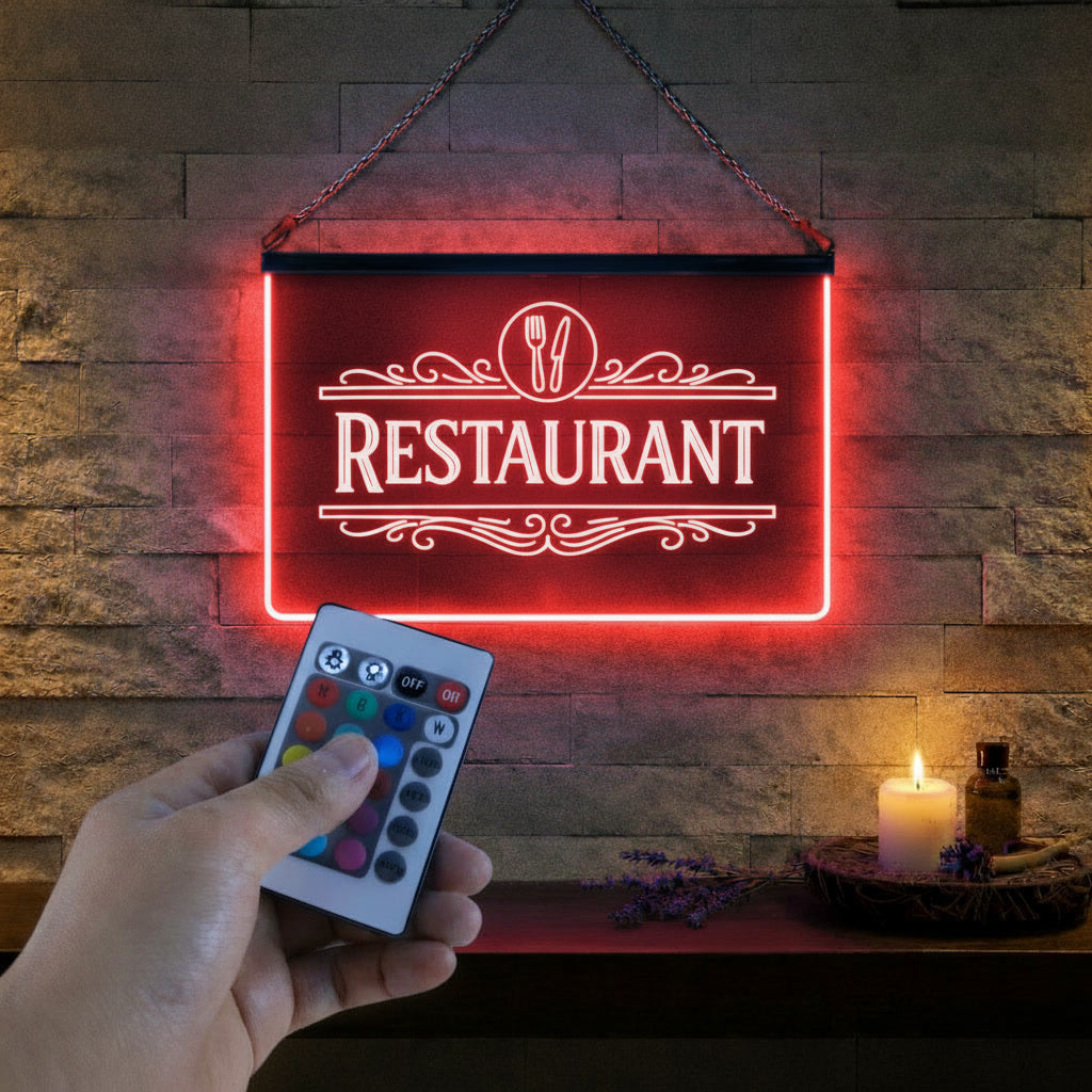 Enseigne Lumineuse LED Restaurant  Néon Lounge