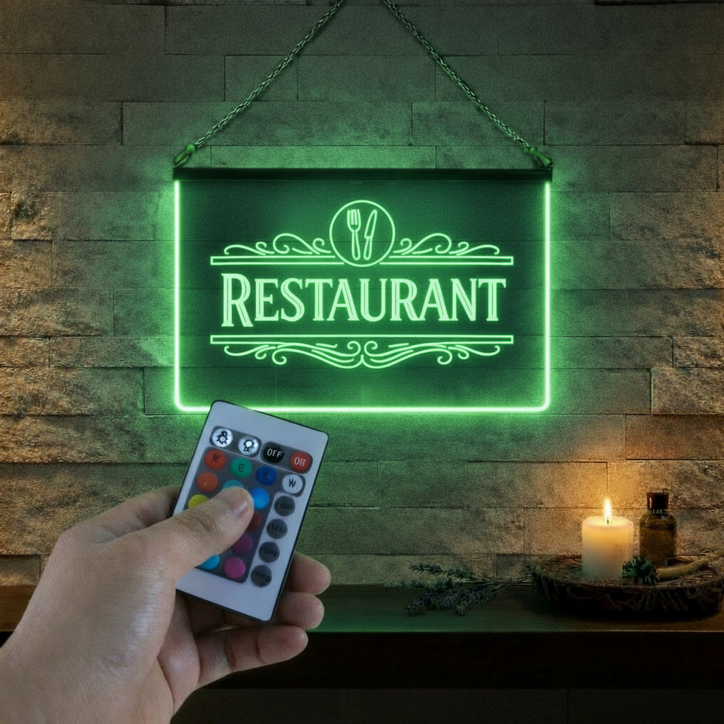 Enseigne Lumineuse LED Restaurant  Néon Lounge