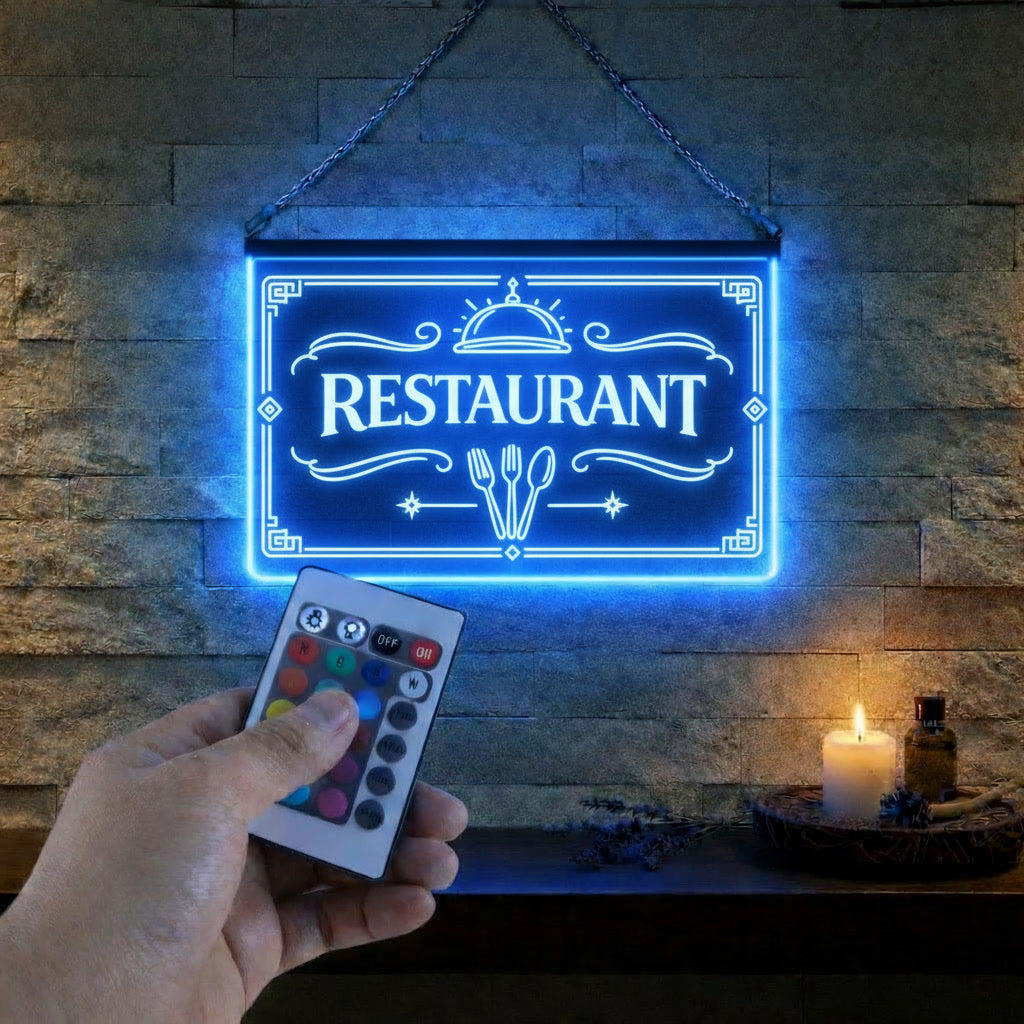Enseigne Lumineuse LED Restaurant Signalétique Gourmande