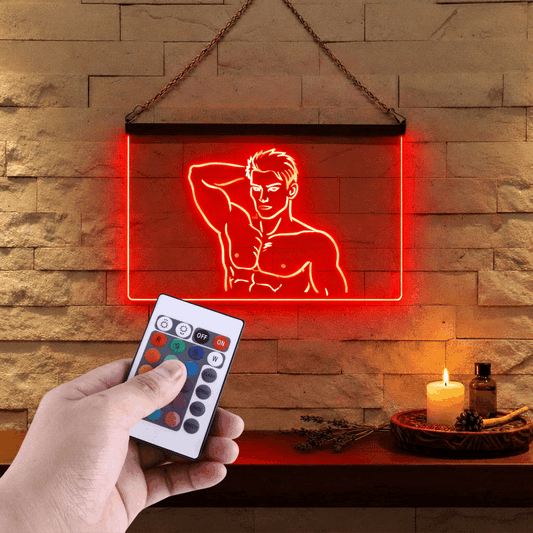 Enseigne Lumineuse Homme 60 x 40 cm