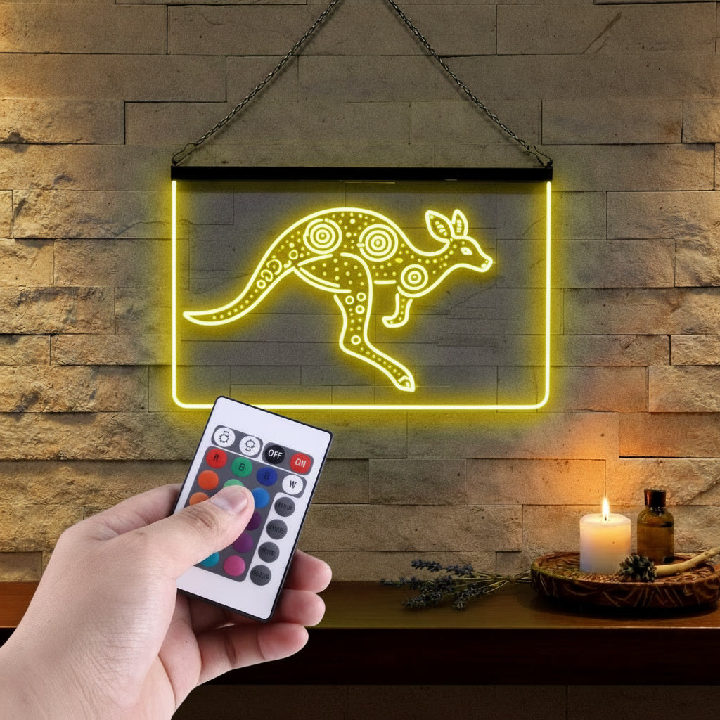 Enseigne Lumineuse Tribale Kangourou