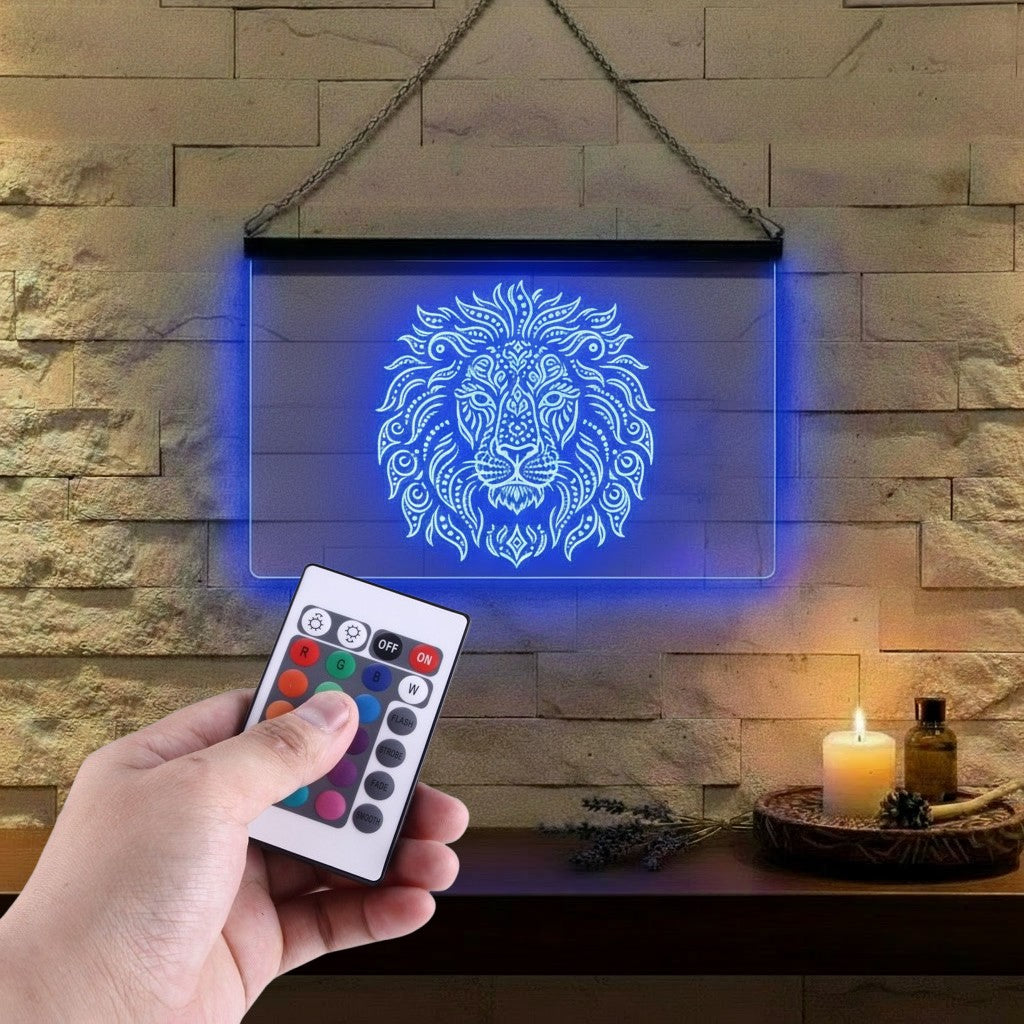 Enseigne Lumineuse Tribale Lion
