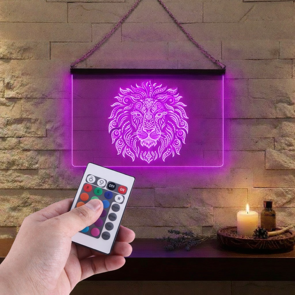 Enseigne Lumineuse Tribale Lion