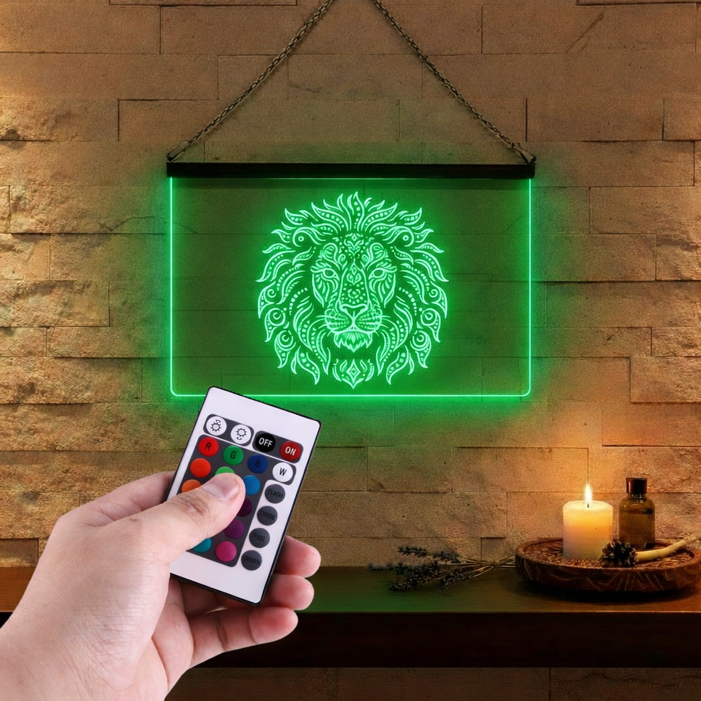 Enseigne Lumineuse Tribale Lion