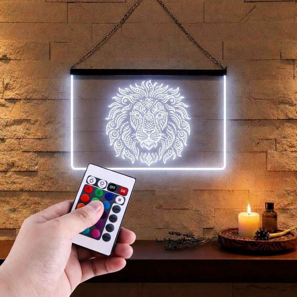 Enseigne Lumineuse Tribale Lion