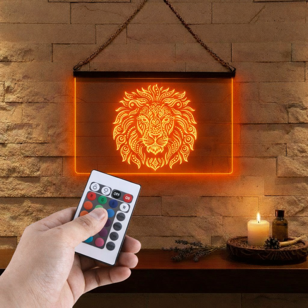 Enseigne Lumineuse Tribale Lion