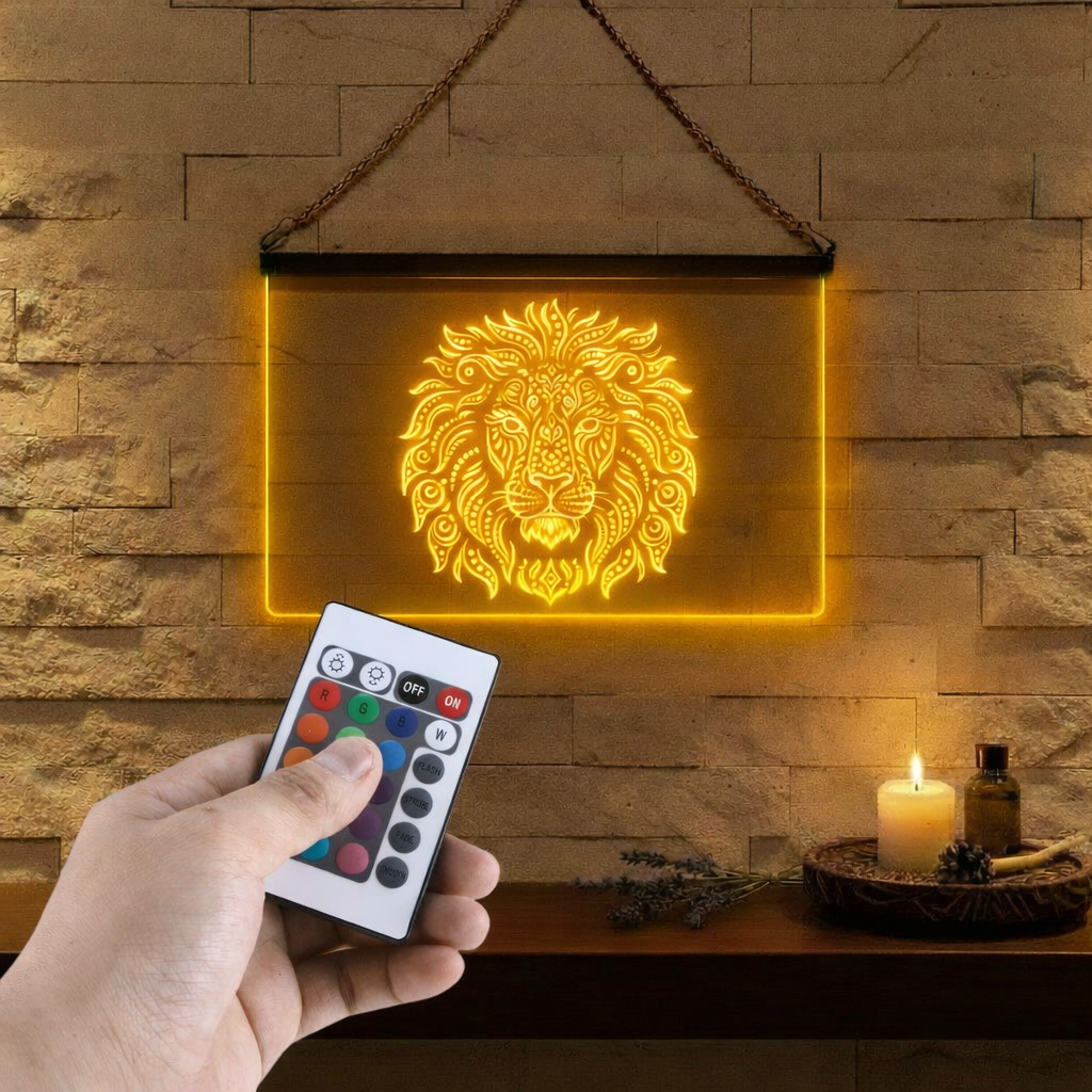 Enseigne Lumineuse Tribale Lion