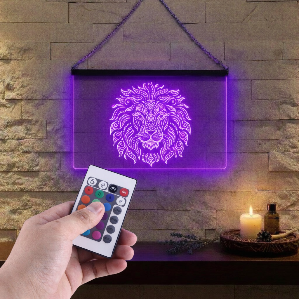 Enseigne Lumineuse Tribale Lion