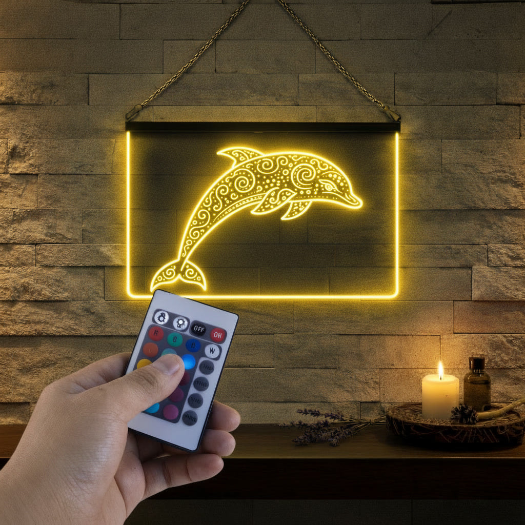 Enseigne Lumineuse Tribale Dauphin