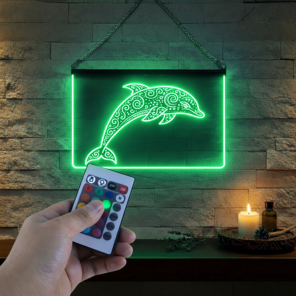 Enseigne Lumineuse Tribale Dauphin