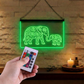 Enseigne Lumineuse Tribale Eléphants
