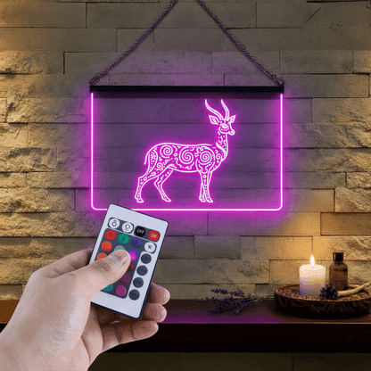 Enseigne Lumineuse Tribale Gazelle 60 x 40 cm