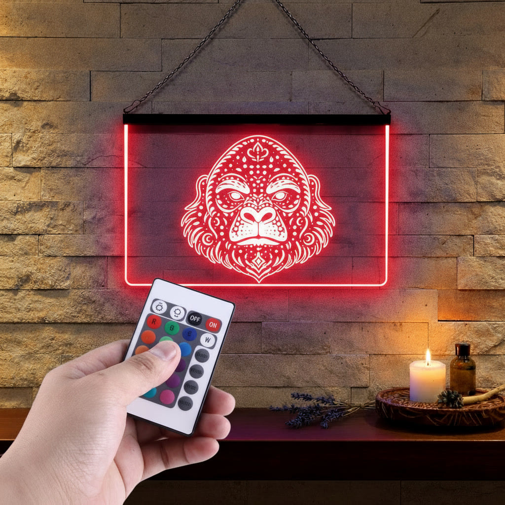 Enseigne Lumineuse Tribale Gorille