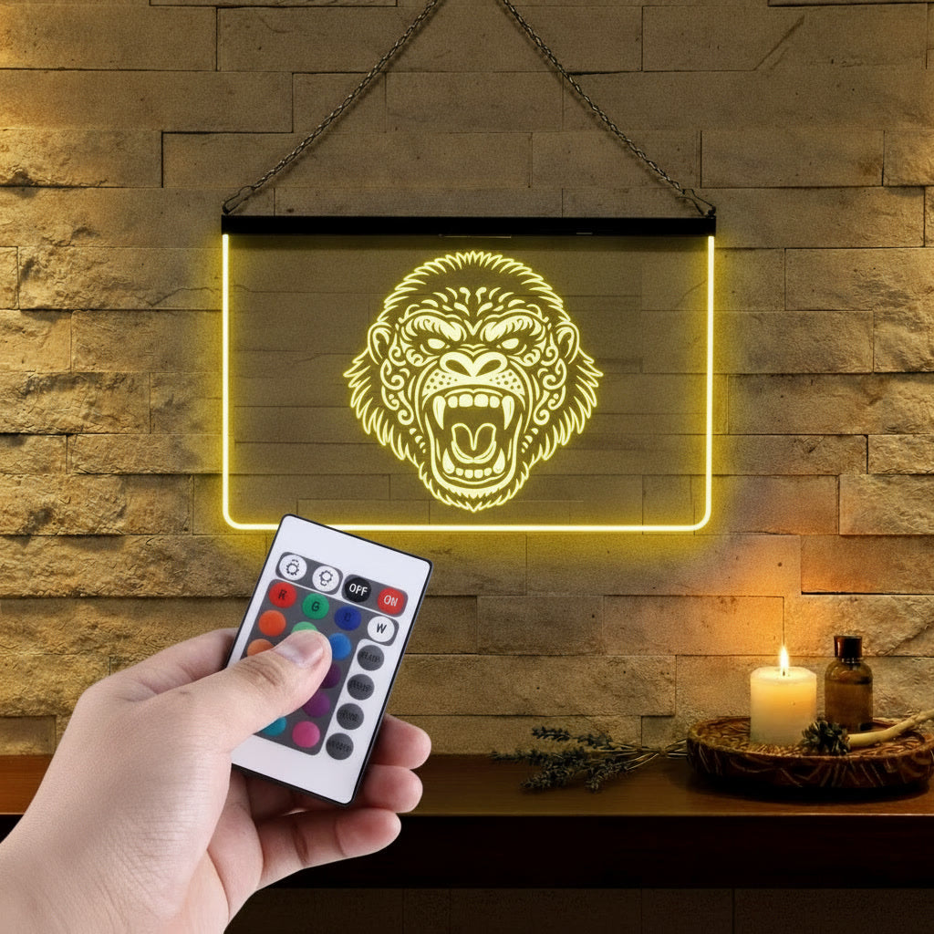 Enseigne Lumineuse Tribale Gorille